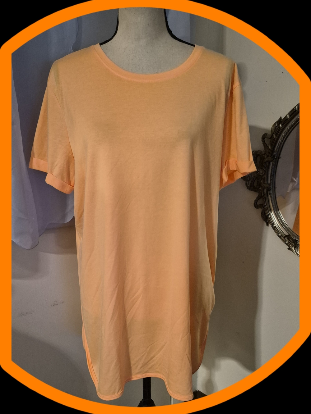 NWOT Tek Gear 'On the Go Peach Cuffed Short Sleeve Performance Jersey Style Top